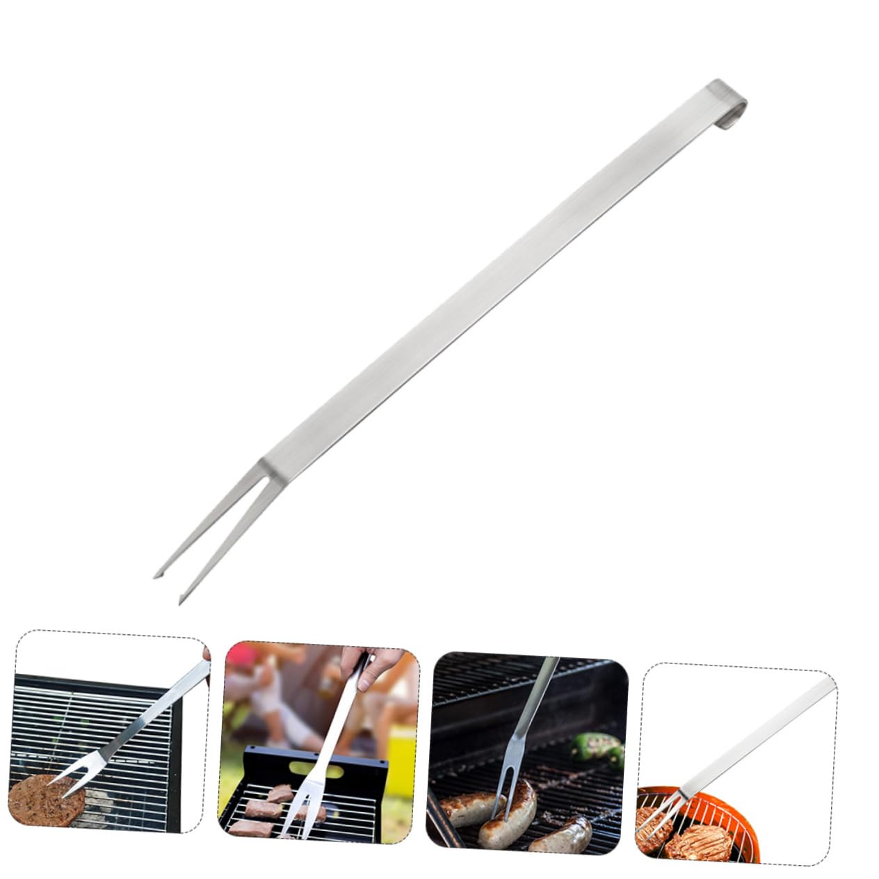 YARNOW 4stücke Edelstahl Bbq Gabeln Mit Langem Griff Robuste Grillwerkzeuge Für Gartenpartys Camping Und Restaurantgebrauch Rostfreies Material