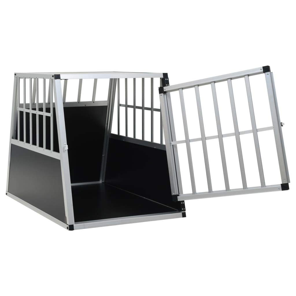 Festnight Hundetransportbox Hundekäfig Hundebox Auto Transportbox Hund mit Einzeltür (65 x 91 x 69,5 cm)