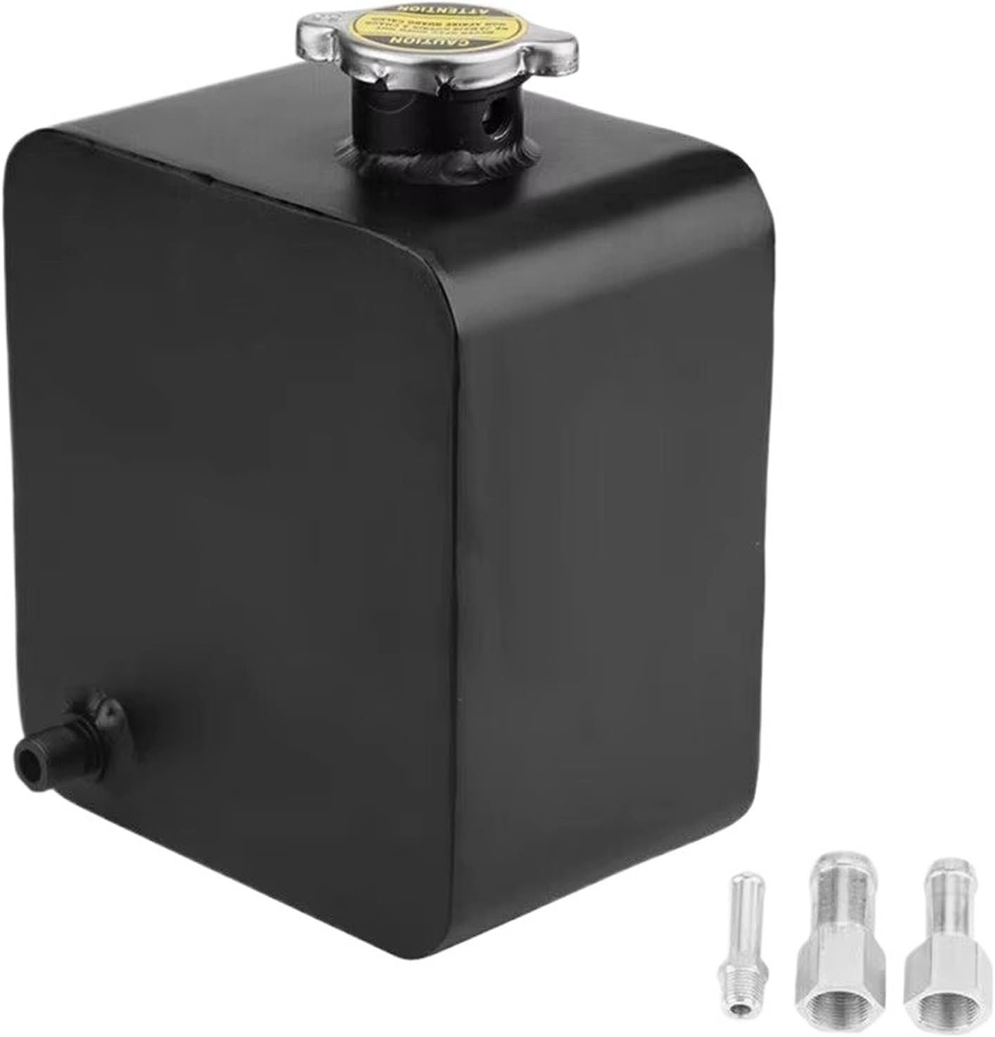 1pcs 2.5L Water Coolant Radiator Overflow Recovery Tank Universal Expansion US(Black)