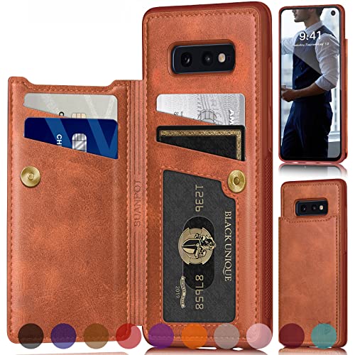 Suanpot For Samsung Galaxy S10E Wallet Case With Rfid Blocking Credit Card Holder,Flip Book Pu Leather Phone Case Protective Cover Cellphone Women Men For Samsung S10E Case Wallet (Light Brown) #TOP16