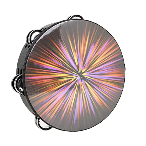 OriGlam 8 Inch Double Row Tambourine, Hand Held Percussion Drum Musical Percussion Tambourines for Adults,Kids,Church,Party (Pink) PER_015