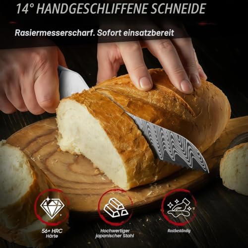 DRAGON RIOT Brotmesser mit Wellenschliff mit Resin-Griff & Scheide – Ansicht 2