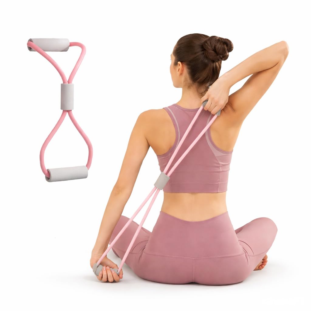 RASOIWARE Ultra Toner Resistance Band Figure 8 Exercise Cord, Exercise Bands for Women Men, 8 Shaped Resistance Bands for Arms Elastic for Exercise Muscle Training Tubing (1)-image-42