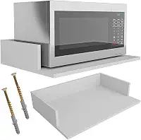 Suporte Prateleira Para Microondas Nicho Multiuso 60x40cm em Mdf Reforçado 15mm Branco