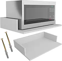 Suporte Prateleira Para Microondas Nicho Multiuso 60x40cm em Mdf Reforçado 15mm Branco