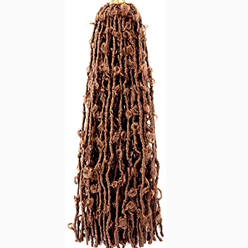 Brown Colored 24 in Butterfly Locs Crochet Hair For Black Women,Long Faux Locs Crochet Braids,24 Inch 6 Packs Pre Looped Soft Locs Crotchet Hair,Synthetic Twist Braiding Hair(24 inches,6packs,30#)
