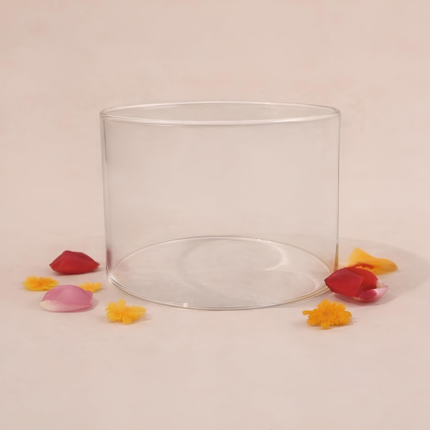 ServDharm Borosilicate Glass Cover Without Diya | Diya Cover for Adjustable Bati Diya 500 ml, 2.4" Height, 4.9" Width | Pack of 1-image-1