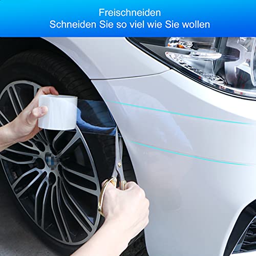 Esteopt Transparente Autoschutzfolie, 5 cm x 10 m Universal-Einstiegsleistenschutzfolie, selbstklebende Autofolie, Vinylfolie, DIY-Auto-Wrap-Aufkleber für Autos, Motorräder, Fahrräder, kratzfest