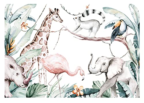 WallArena - Vlies Fototapete Kinderzimmer 368x254 cm Dschungel Papagei...