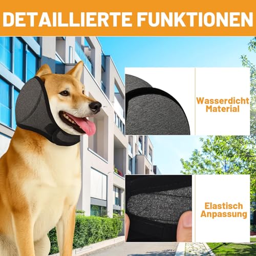 Ohrenschutz Hund, Hunde Ohrenschutz für Geräuschreduzierung für Laute Umgebungen, 45-60cm, Gehörschutz für Hunde beim Baden und Füttern