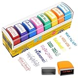 Teacher Stamps for Grading, School Bus Self Inking Teacher Stamps Set for Classroom, Teacher Appreciation Gifts, Back to School Supplies, Motivational Reward Stamps with Sign & Return Good Job (8 Pcs)
