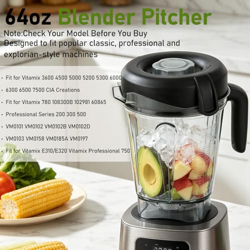Blender Pitcher 64oz Low-Profile, Compatible with Vitamix 5200, 750, 5000 by Jetmilai - Used condition - Image 7