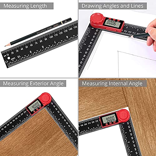 Rapporteur d'angle 360° pour angles difficiles à mesurer via règle LCD nylon - 7