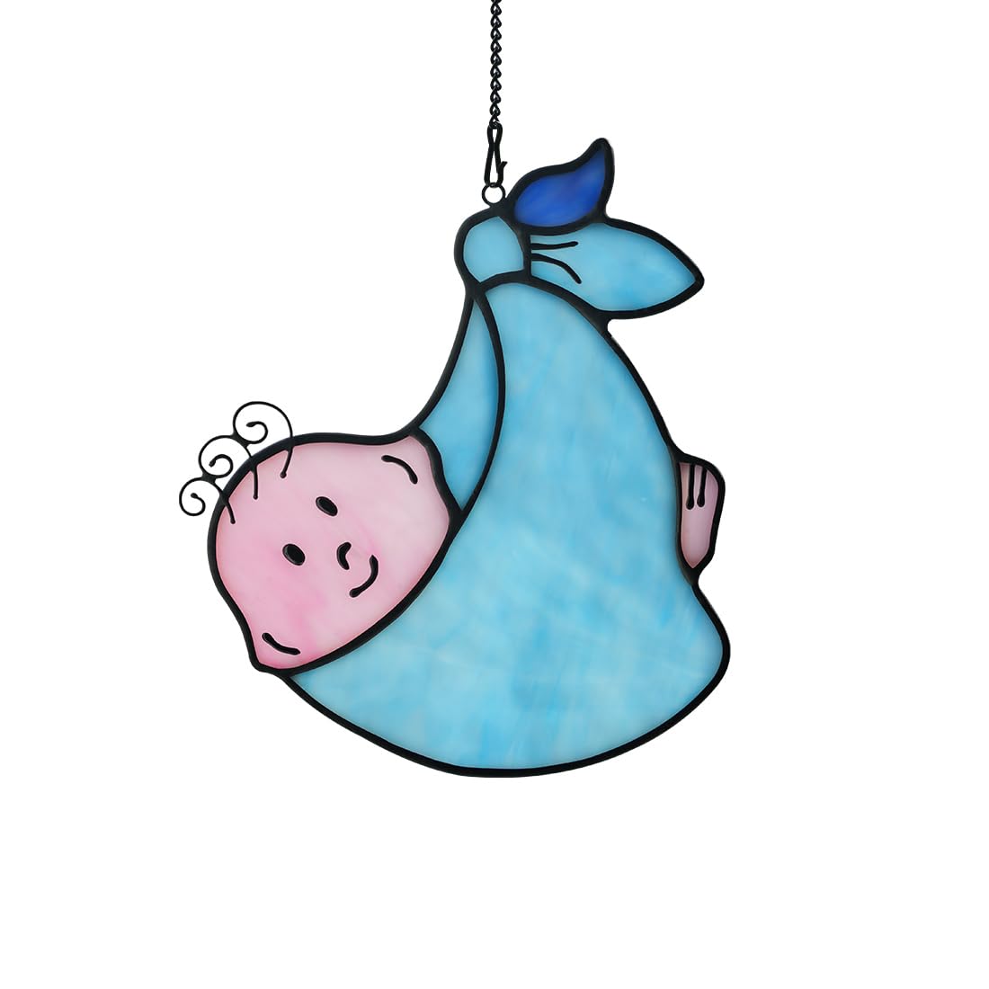 BOXCASA Stained Glass Window Hanging Baby Decor,Baby-Themed Stained Glass Suncatcher for Window, for Women Mom Grandma Baby Mama,Baby Decorations for Living Room Bedroom