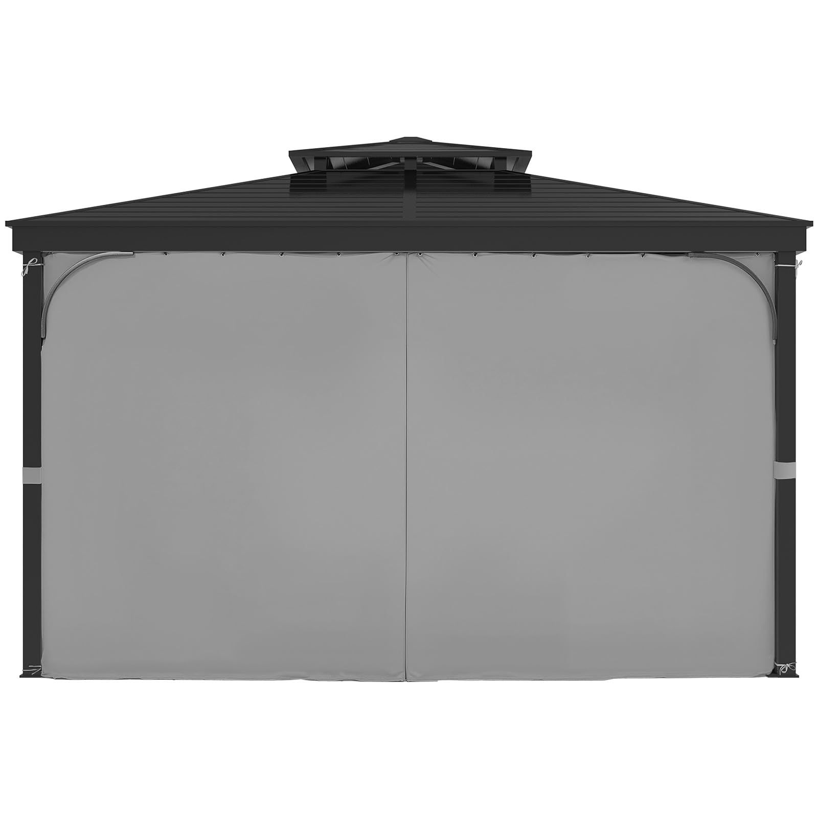 VEVOR Rideau d'intimité pour tonnelle imperméable extérieur, 283x340x203,5 cm, Rideau de Rechange Universel à 4 Panneaux, avec Fermeture éclair, pour auvent de Patio, Cour (Rideaux Uniquement), Gris