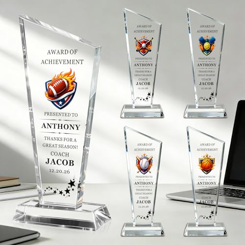 Custom Coach Award Trophy with Logo & Text