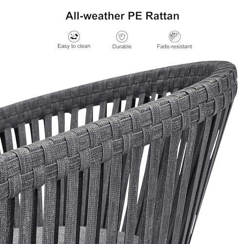 Image of PURPLE LEAF 9 Pieces Outdoor Dining Set with Patio Aluminium Dining Table and Wicker Rattan Chairs Modern Furniture Cushions Sets for Backyard Indoor Decor Kitchen Grey