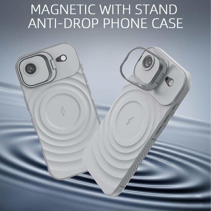 Image of LuxuryKase Shockproof Case for iPhone Air | Ripple Pattern | Camera Protection | Inner Velvet Fabric Lining | Protective Cover with Enhanced Grip & Wireless Charging Support - Grey