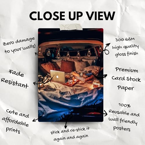 Image of Yellow Town India Winning Season Vision Board Poster Set | 6 A4 Motivational Self-Growth & Lifestyle Posters + Wall Friendly Glue Sheet | Goal & Manifestation Wall Decor