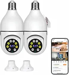 Kit 2 Câmera Segurança Prova D'água Infravermelho Lâmpada Externa 360 Sem Fio Wifi 2.4G G4