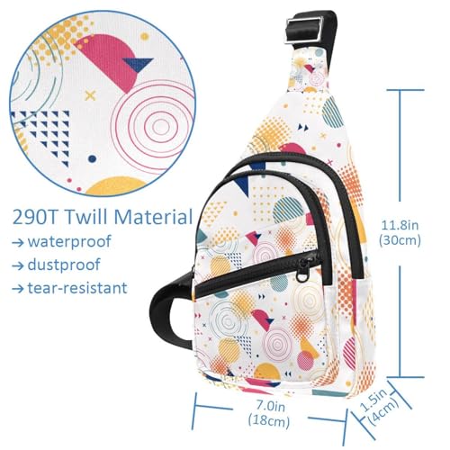 Sac à bandoulière voyage multicolore | Sac à dos sling géométrique - 4