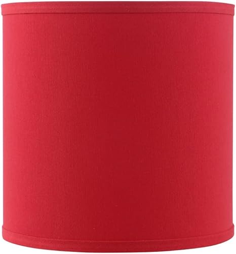 Aspen Creative 31313A, pantalla de lámpara de araña roja rica con tambor de tapa dura de diseño contemporáneo, 10 pulgadas superior x 10 pulgadas