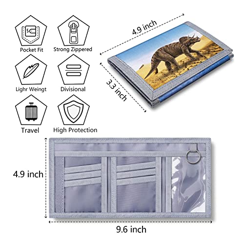 Image of TATAANTY Kids Wallet for Boys Girls Ages 6-18 Trifold, Toddler Wallet for Boys, Novelty Wallet for Childrens Birthday Gifts (Dinosaur)