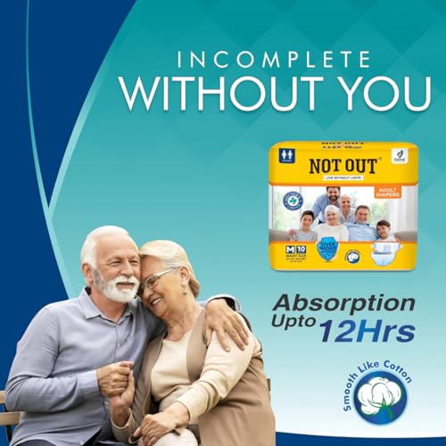 Image of Adult Tape Diapers - Overnight Protection with 3D Core, Odour Control & Up to 12-Hour Absorption | Medium (30-40 Inches) | 50 Diapers | Pack of 5