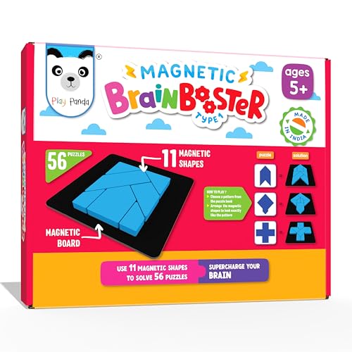 Image of PLAY PANDA Brain Booster Puzzle Game with 11 Magnetic Shapes & Board for Kids