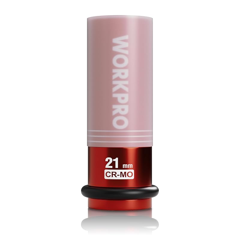 Soquete de impacto para porca de roda WORKPRO 21 mm, parede fina, encaixe de 12,7 mm (1/2 pol.)