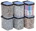 Buddeez Multi-Purpose Hardware Storage Bins Bits and Bolts Small Storage Containers, Hardware Organizers, Clear Containers With Blue Stackable Lids, Bolt and Screw Organizer (1 Quart - 8 Pack)