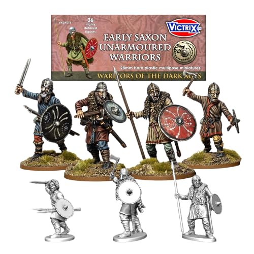 Wargames Delivered - Miniaturas Saxon de 28mm sin armadura 36 pcs miniatura 1