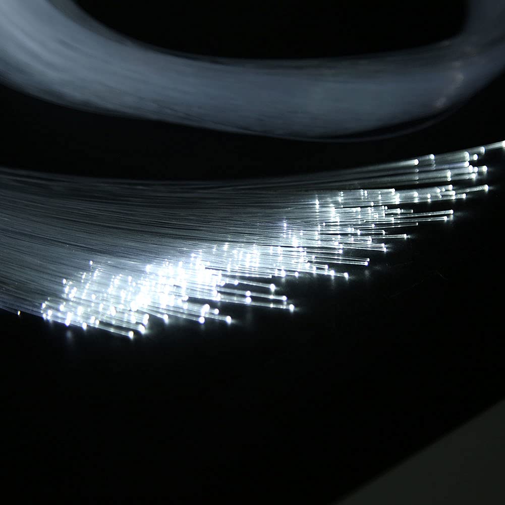 Fibre Optique Lumineuse, Câble Optique Transparent de Décoration de Plafond de Ciel étoilé 12v pour la Performance Imperméable à l'eau d'intérieur de Voiture(300pcs*0.75 * 2m)