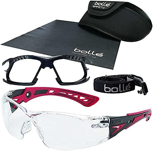 Amazon Co Jp Bolle Safety ボレー セーフティー ラッシュ プラス 4点セット ゴーグル 本体 ガスケットキット セミハードケース ボレー専用メガネクロス サバゲー シューティンググラス 保護 メガネ レンズ クリア フレーム レッド ブラック ホビー