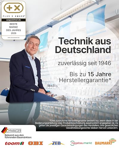 SCHWAIGER Satellitenschüssel Komplettset - Ø 60 cm Stahl Offset Antenne in Hellgrau - Inkl. sonnengeschütztes Twin LNB - Digital HD & 4K Empfang - Hitzebeständig & wetterfest