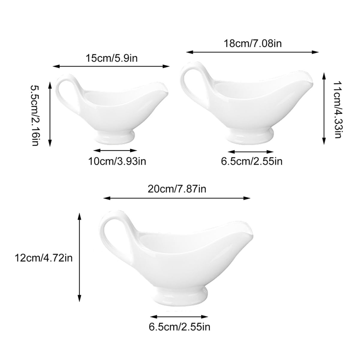 NAMOARLY 3pcs Steak Sauce Bucket Coffee Pot Saucy Gravy Boat Dish Ketchup Bowl Soy Sauce Dishes Kitchen Supplies Chafing Container Sauce Serving Boat Tea Serving Pitcher Ceramics White