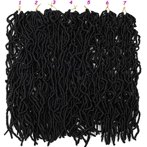 7 Packs 24 Inch Soft Locs Crochet Hair Pre Looped Faux Locs Crochet Braids 126 Stands Curly Wavy Goddess Locs For Butterfly Crochet Hair For Black Women (24 Inch (Pack Of 7), 1B) #TOP2