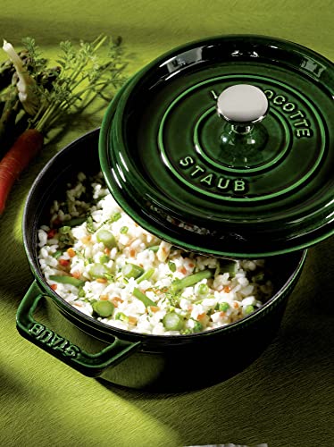 Image of Staub Cast Iron 2.75-qt Round Cocotte - Basil, Made in France