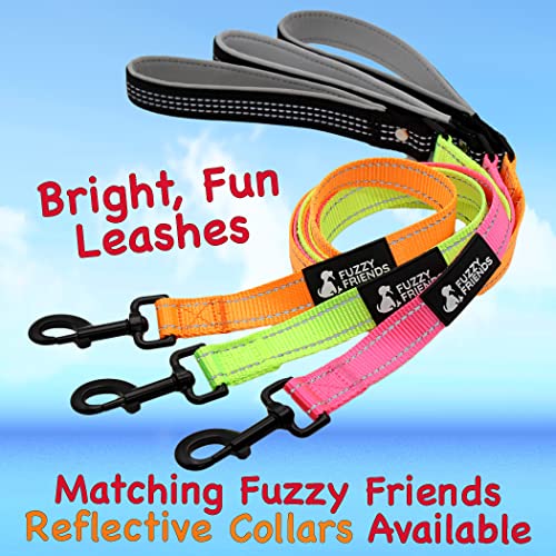 Fuzzy Friends - Padded Reflective Dog Leash. Bright, Fun Colors, Comfortable Handle And Premium Hardware Makes This A Perfect Leash For Small, Medium And Large Breed Dogs. Green Reflective Dog Leash. #TOP1