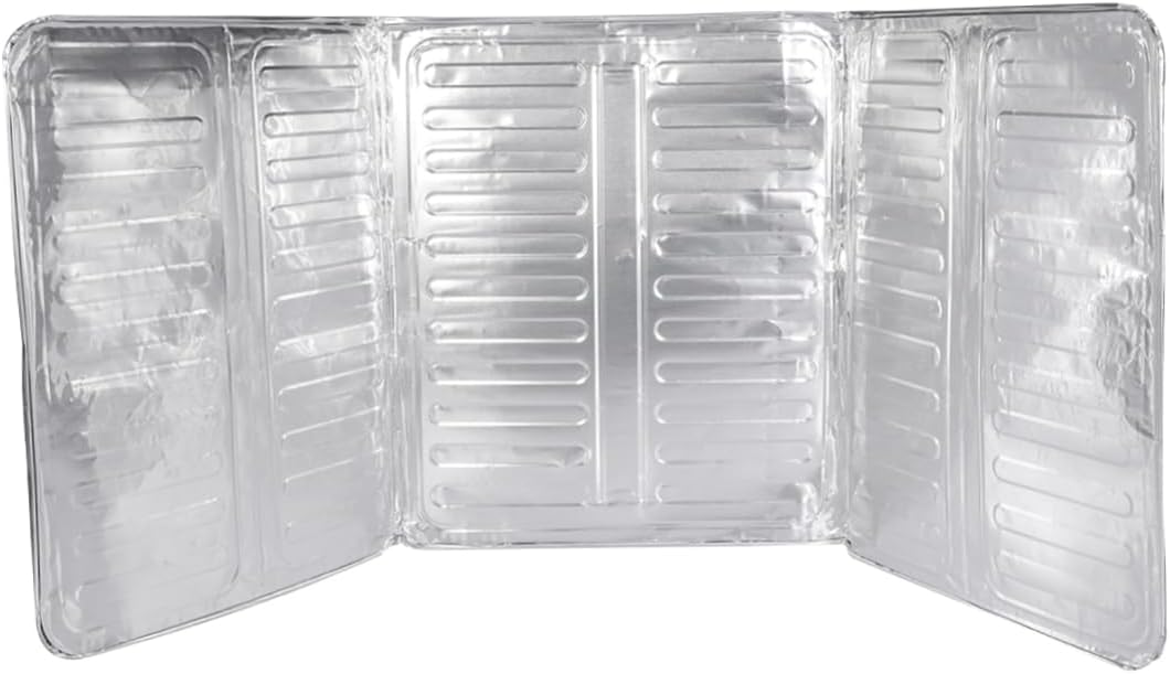 Cabilock 3pcs Kitchen Oil Splatter Shield Aluminum Foil Gas Hinged Panels Non-stick Design for Easy Cleaning Heat Insulation Fits Various Pan Kitchen Tool