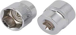 New Lon0167 1/2-inch Square Drive 1-1/8-inch 6 Point Impact Socket Silver Tone 2pcs(1/2-Zoll-Square-Laufwerk 1-1/8-Zoll-6-Punkt-Stecksockel Silberfarbton 2St