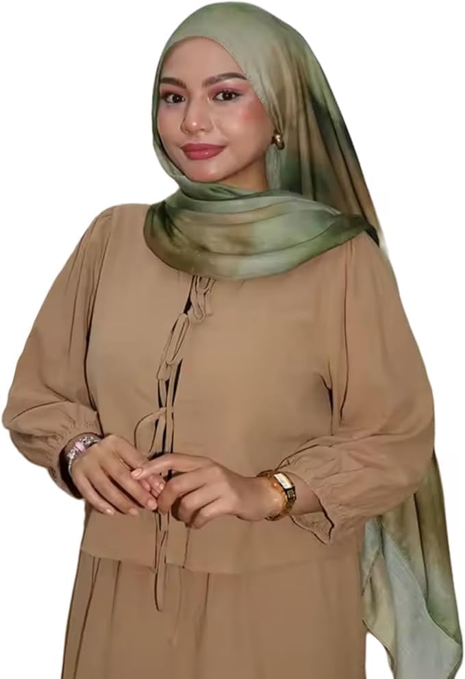 ANKOMINA Women's Watercolor Floral Print Hijab Scarf Soft Muslim Head Wraps Shawls Fahion Islamic Long Scarves - Image 3