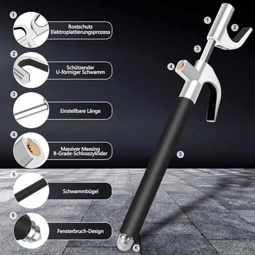 SURDOCA Multifunction Steering Wheel Lock – High Security Anti Theft Steering Wheel Lock with Window Breaker – Universal Car Wheel Lock – Easy Installation Fit for Auto Truck SUV Van - Image 5