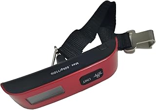 ROTOPATA Travel Luggage Weight Scale with Hook, Portable Hand Digital Scale for Suitcase Bag Baggage with Backlit LCD Display, Temperature Sensor, Pesas para Maletas de Viaje(Red Black)