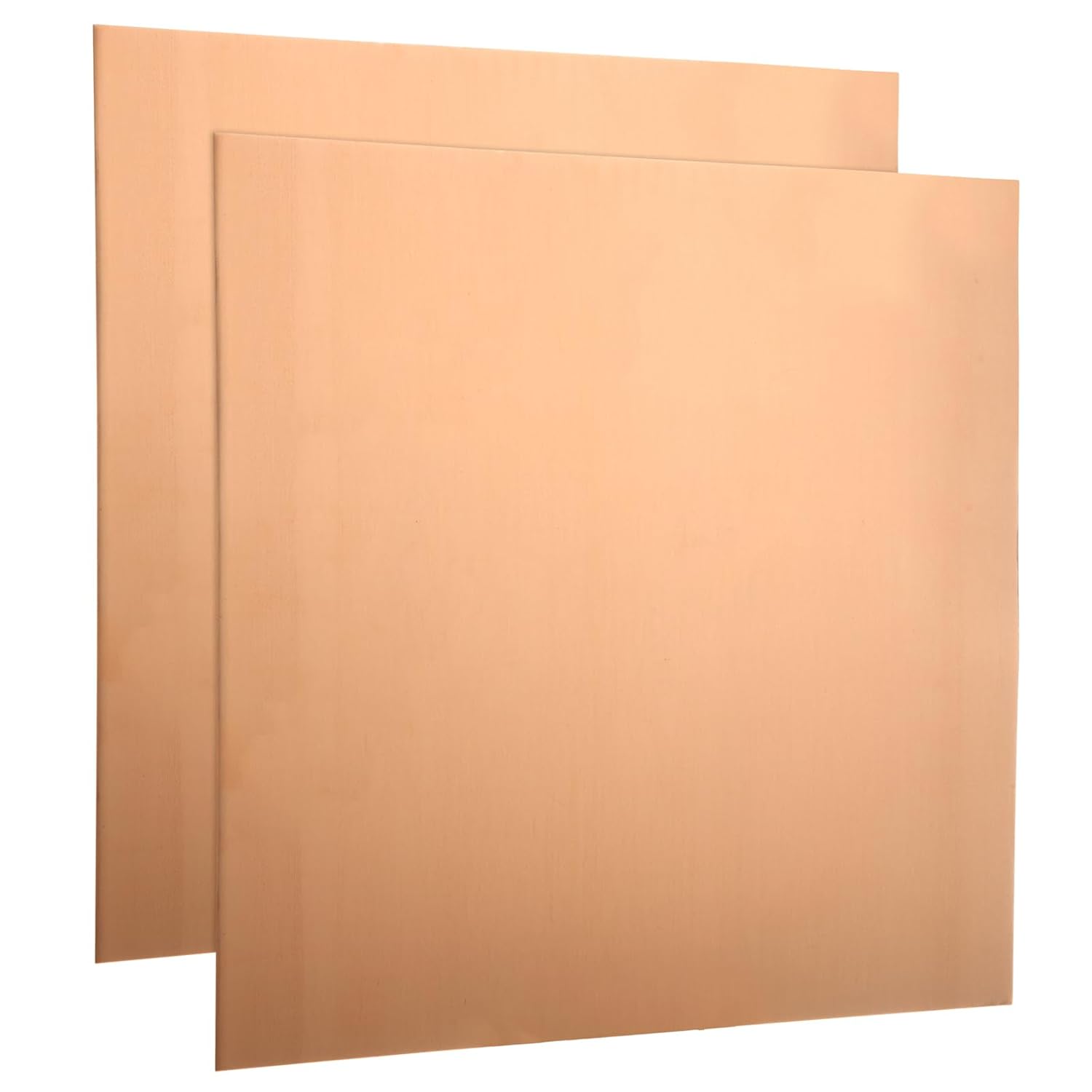 2Pcs Pure Copper Sheet 10 x 10 Inch 24 Gauge/0.5mm Metal Copper Plate Film Attached Copper Plates for Crafts, Jewelry, Repair, Electrical, Industry