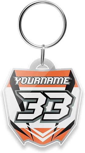 Miniatura 8 de MC MOTOPARTS Llavero de acrílico personalizado con número de carreras, accesorios para llaves, regalo de identidad, motocicleta, MX Dirt Bike Key,