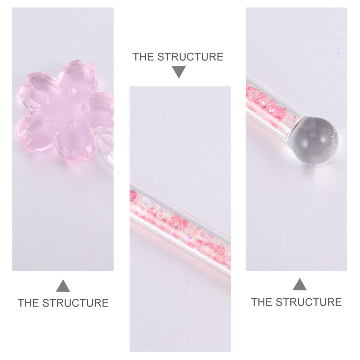 Cabilock Glass Stir Stick Shiny Stir Rod Kawaii Flower Design Borosilicate for Drinks