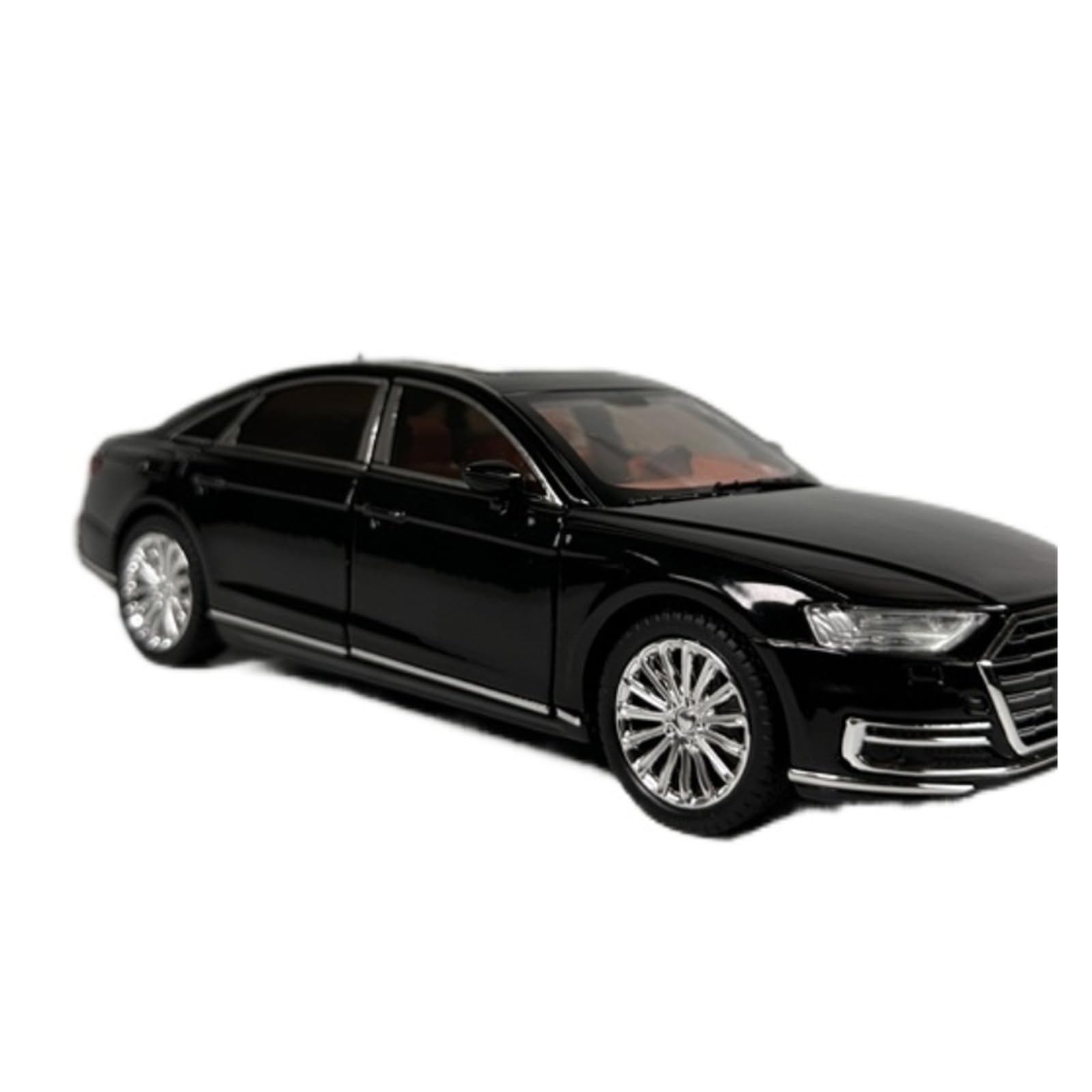 Modello di auto in lega nera Audi A8 in scala 1:24, decorazione statica, simulazione da collezione Set Giochi Modello Auto per Hobby