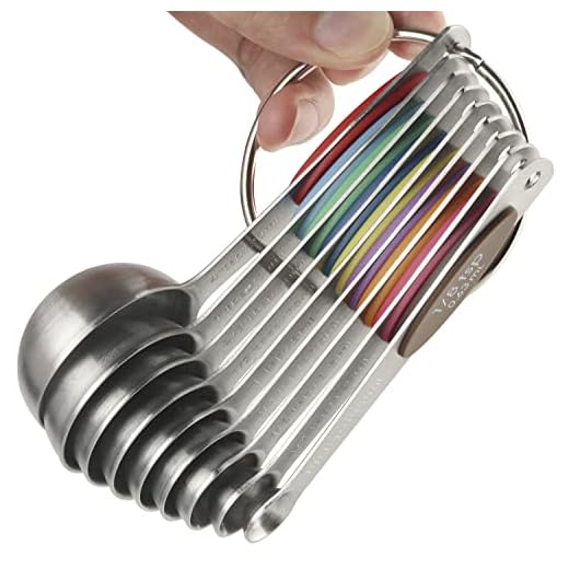 Magnetic Measuring Spoons Set of 9 Stainless Steel Stackable Measuring Spoons Heavy Duty Nesting Teaspoons Tablespoons for Measuring Dry and Liquid Ingredients
