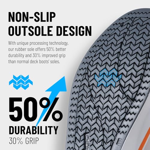 Furuian Men's Deck Shoes, Short Deck Boots Rain Boots Waterproof Rain Fishing Shoes Slip-on Rubber Loafers Lightweight Shoes for Walk Boating Sailing & Gardening3